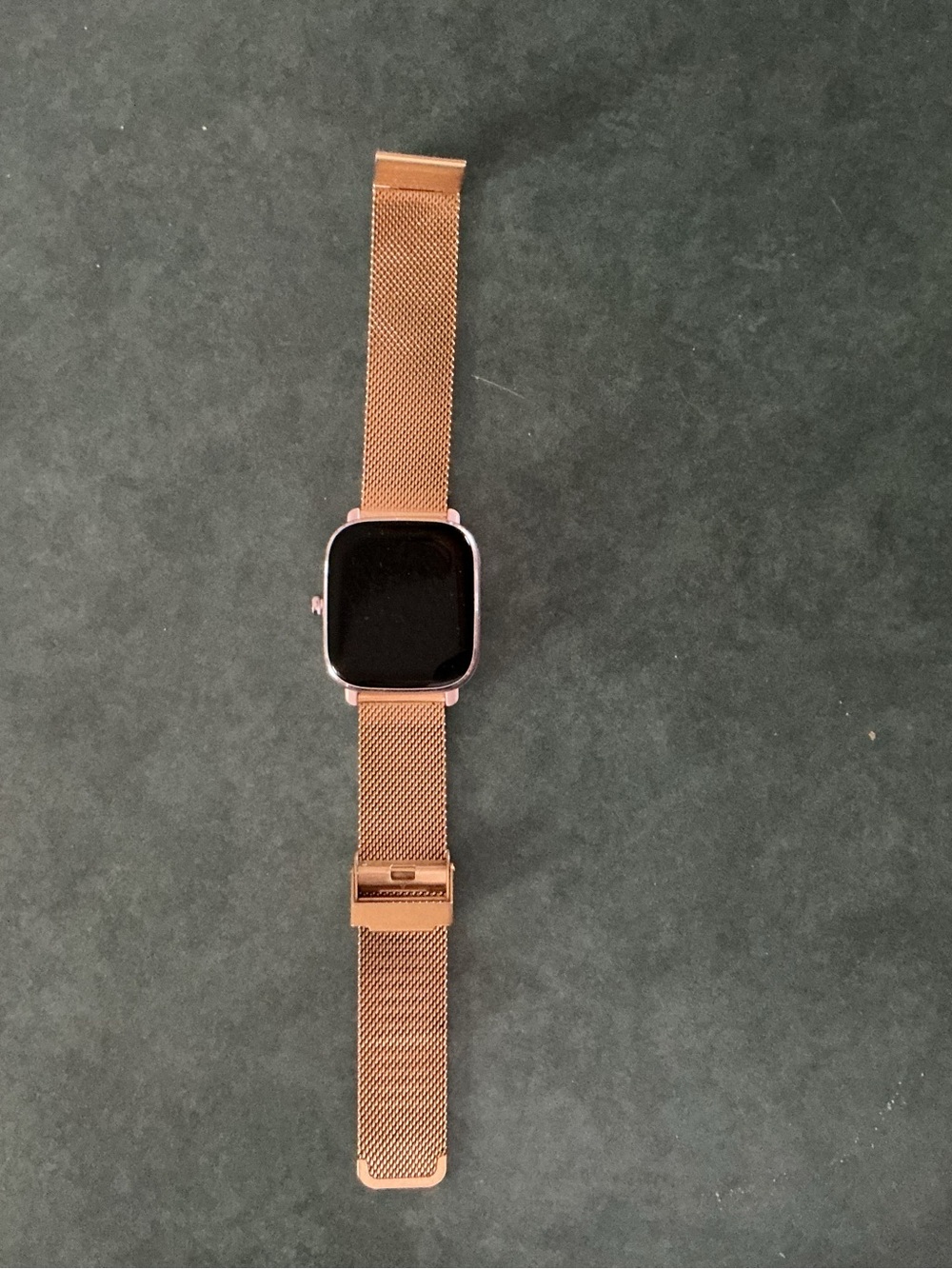 Amazon Rose Gold Mesh Smartwatch with Square Face
